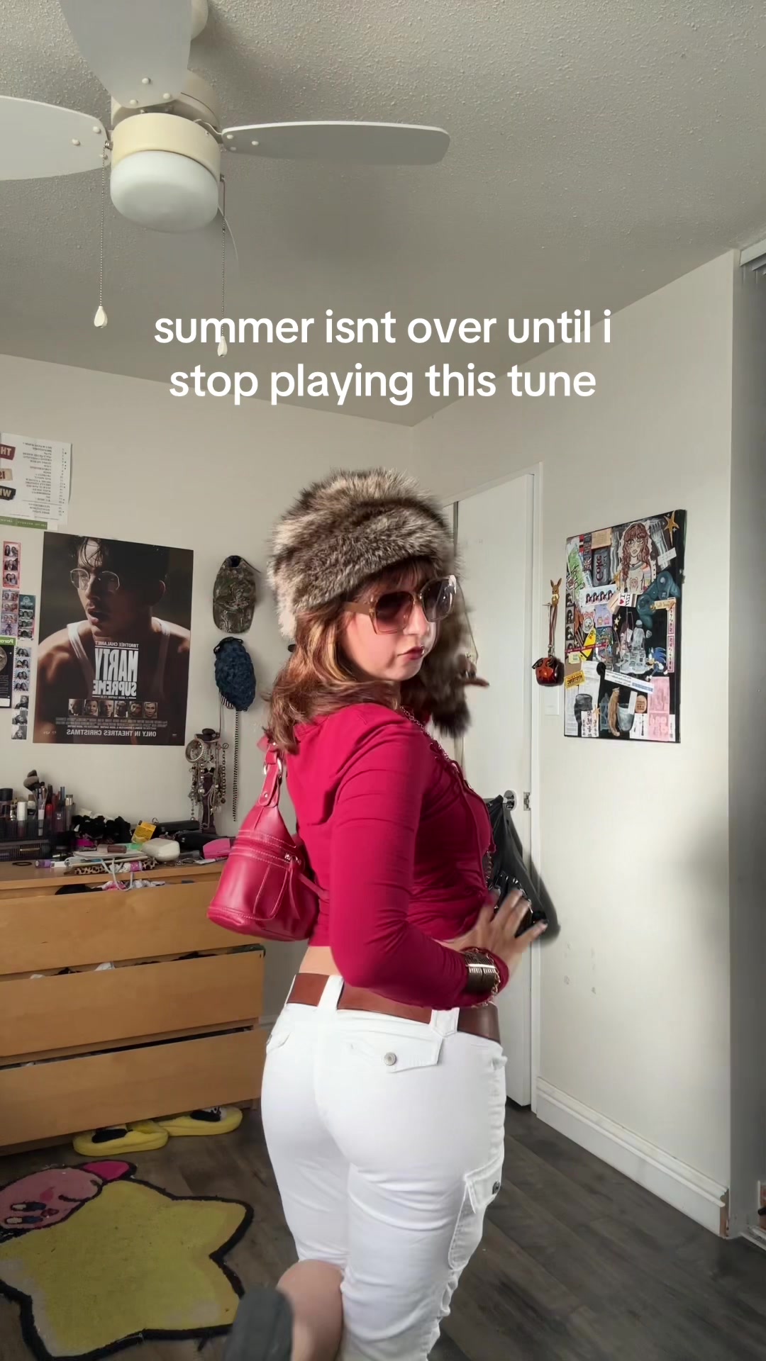 @girl with raccoon tail hat