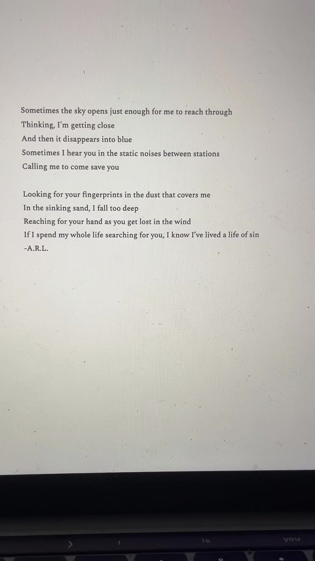 @ARLwritesaboutyou