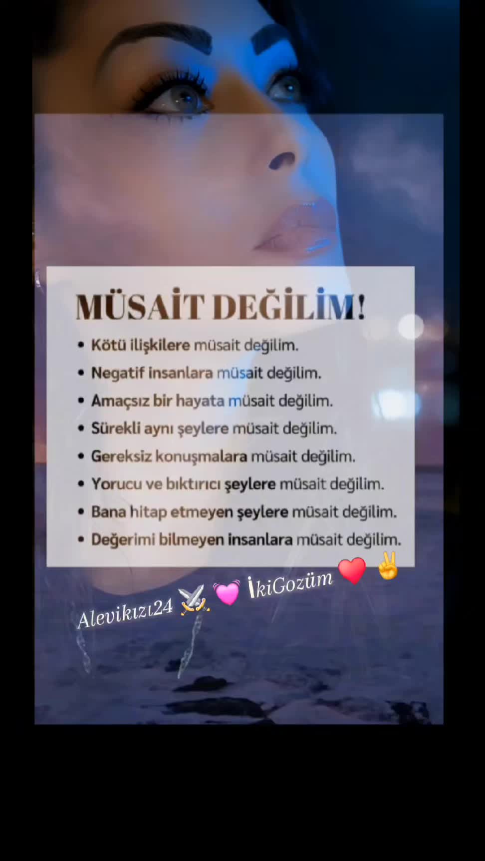 @⚔️ALEVİKIZI24💞İKİ GÖZÜM❤️✌️