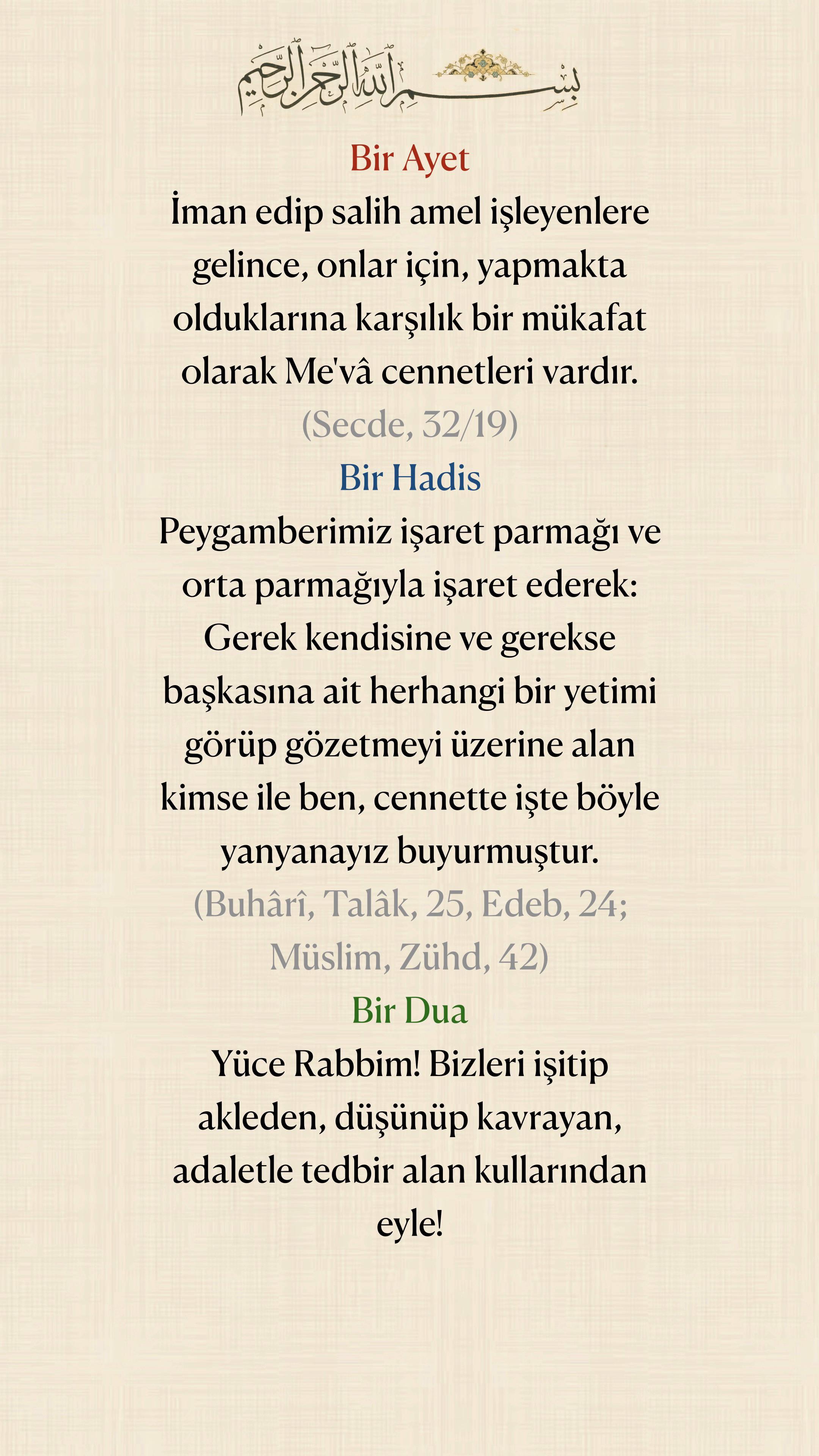 @Bir Ayet, Bir Hadis, Bir Dua