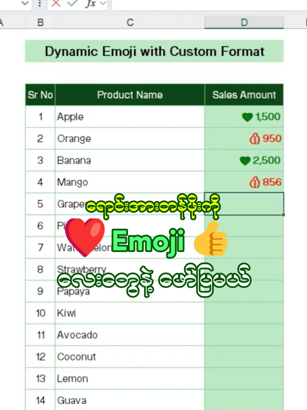 @Myanmar Excel Guide