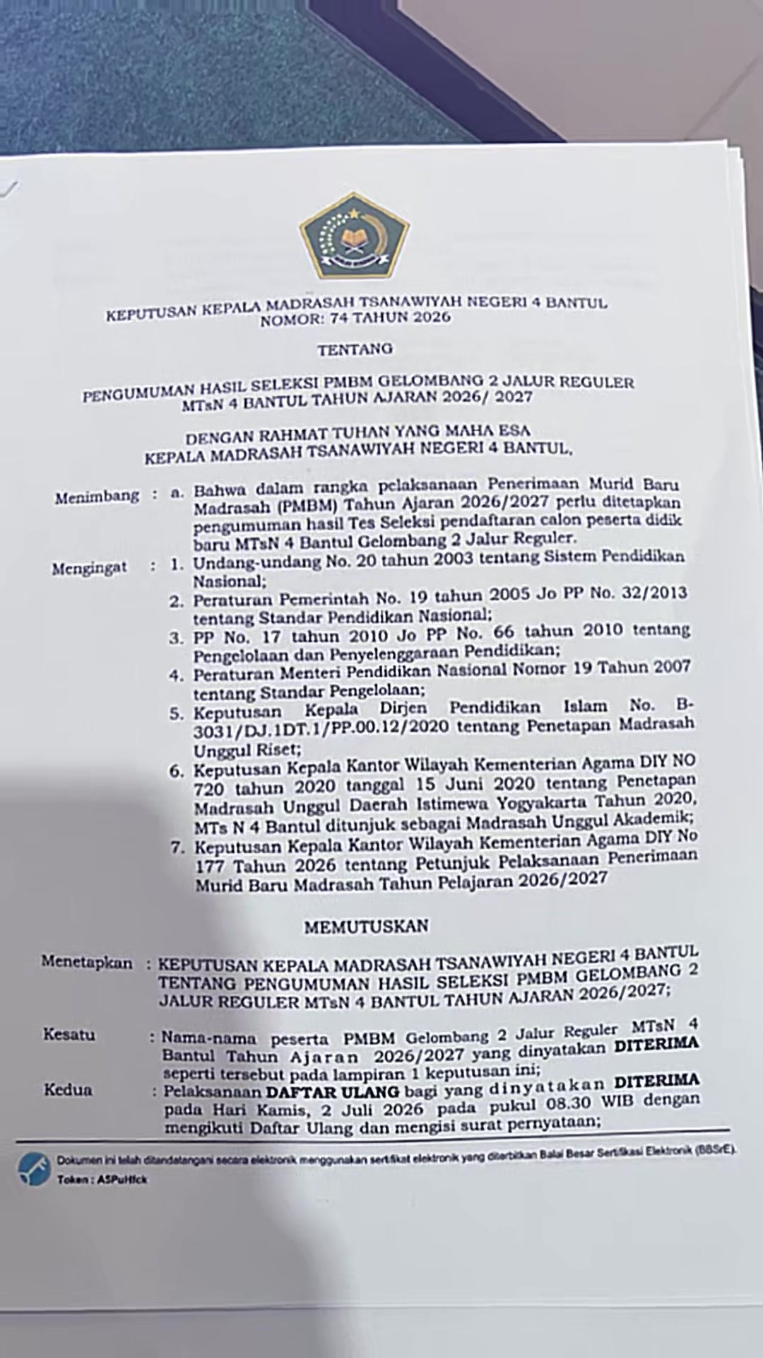 @MTs Negeri 4 Bantul