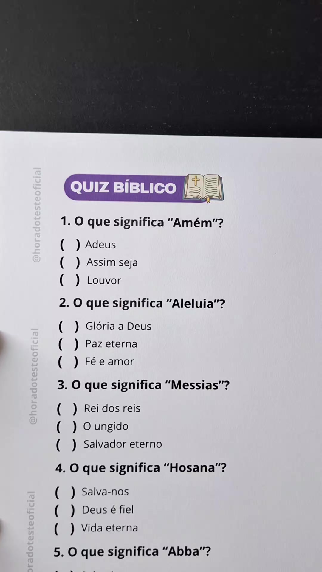 @Hora do Teste Oficial
