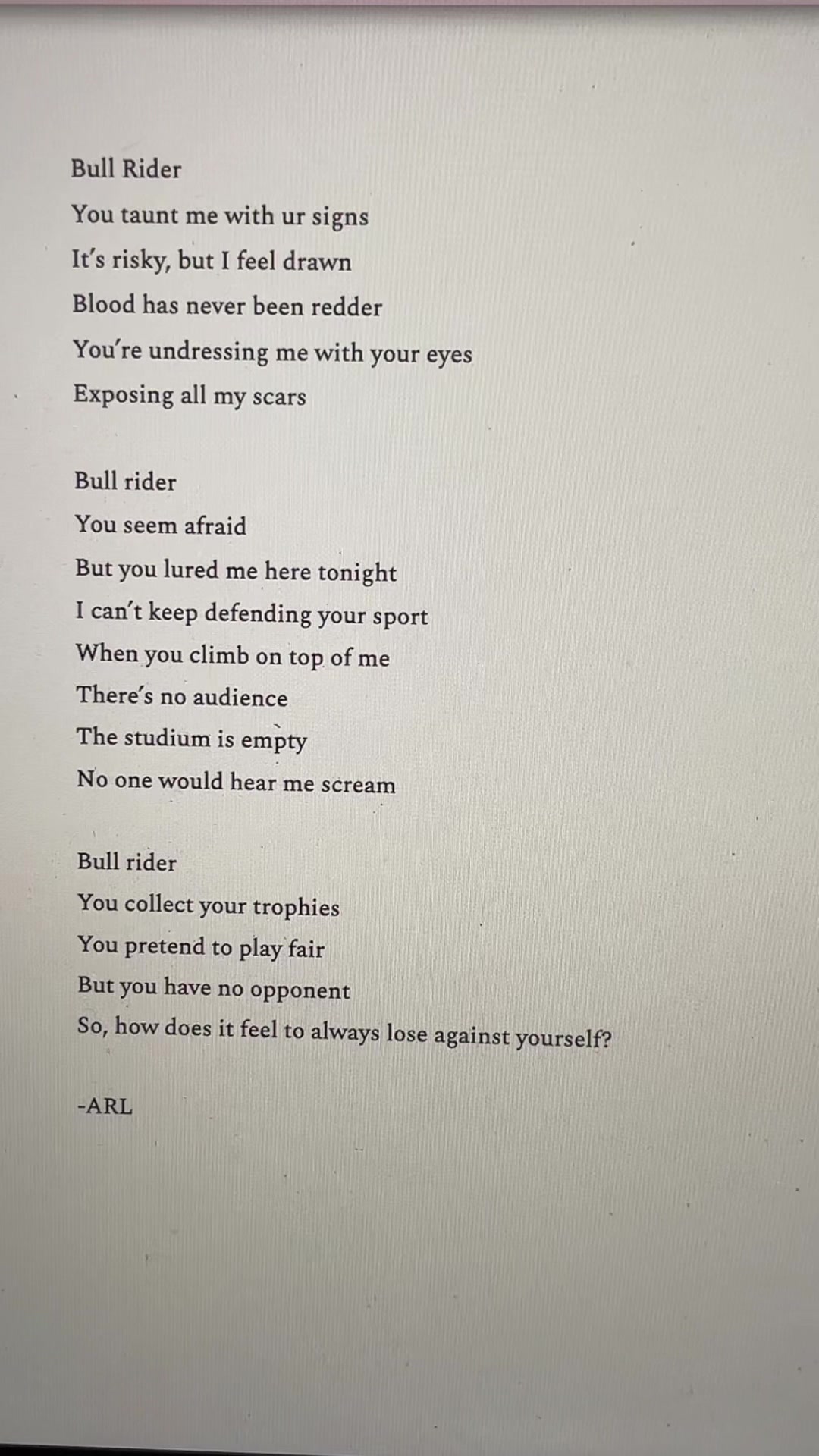 @ARLwritesaboutyou