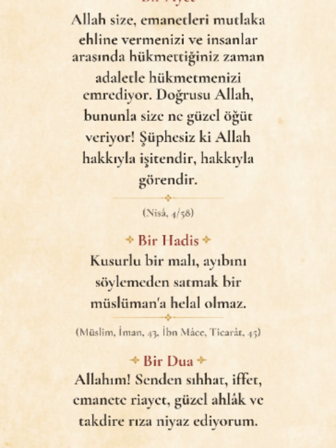 @Bir Ayet, Bir Hadis, Bir Dua