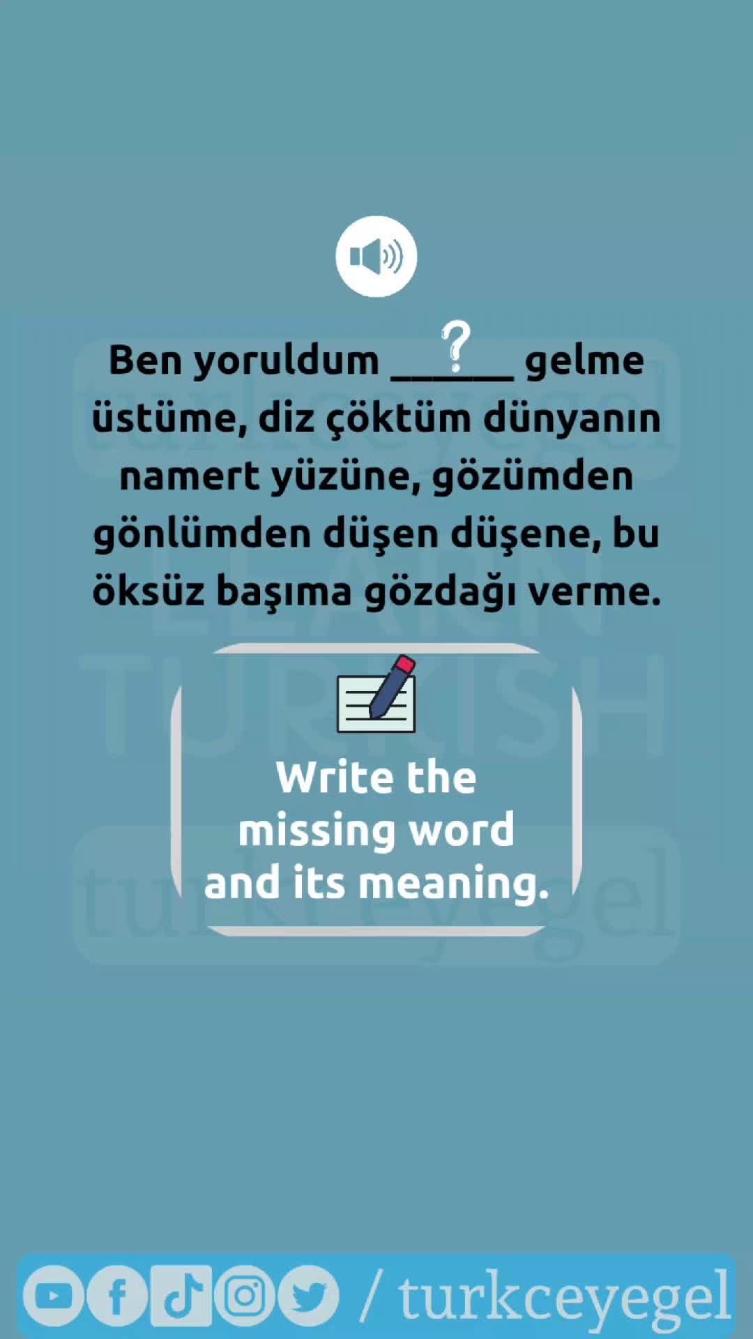 @Learn Turkish with T&uuml;rk&ccedil;eyeGel