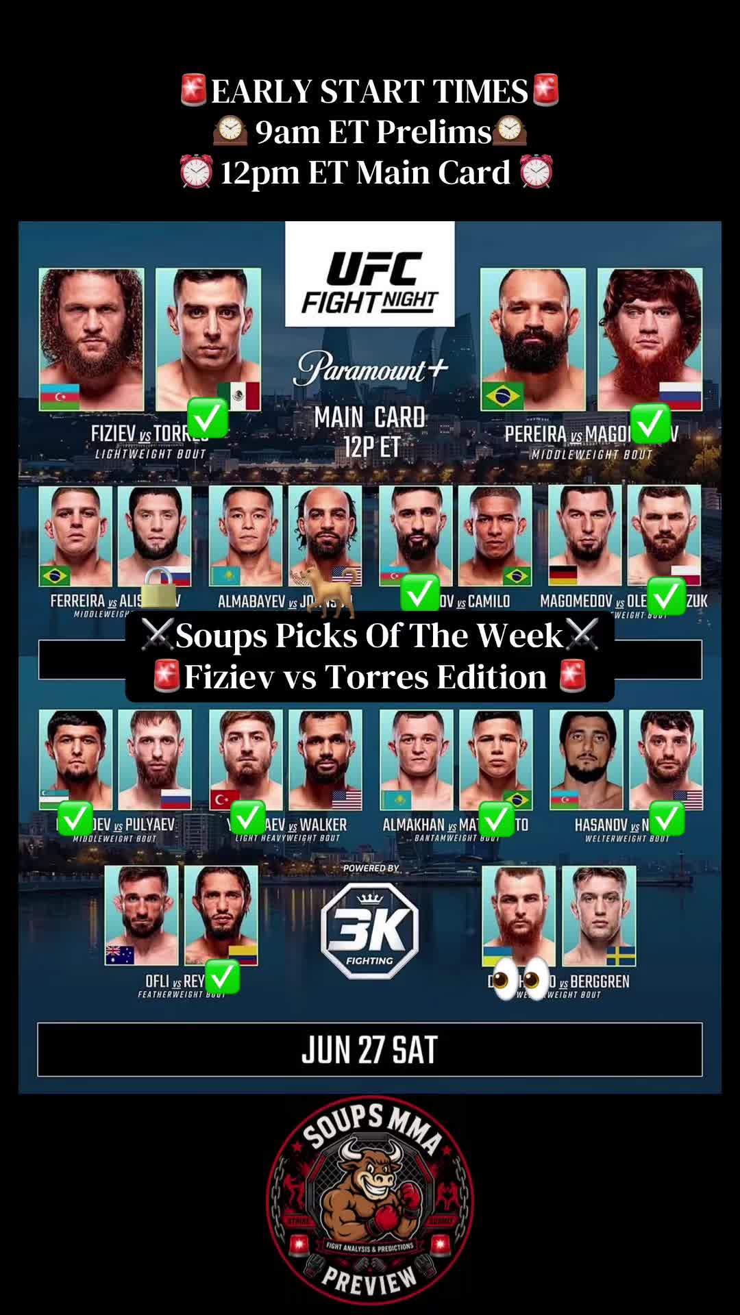 @⚔️ 🚨Soups MMA Preview 🚨⚔️