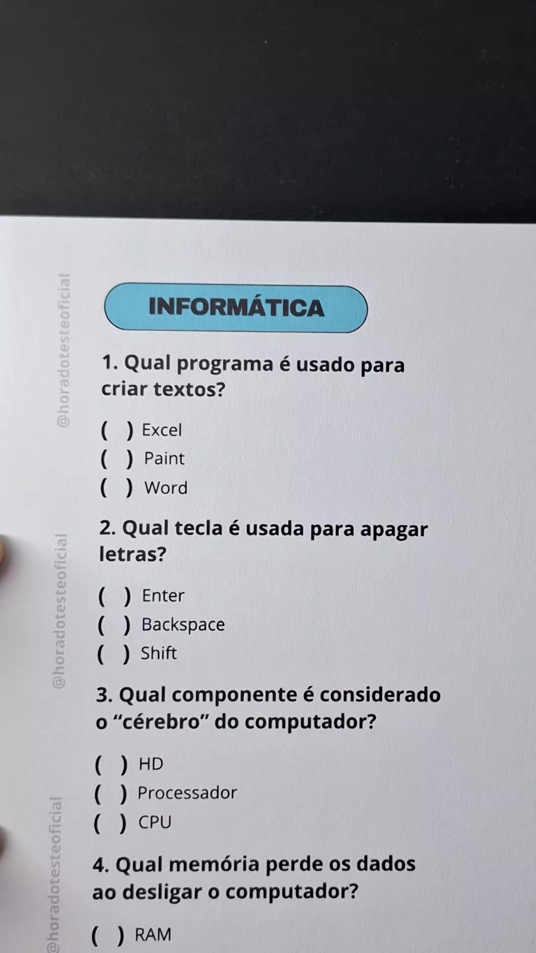 @Hora do Teste Oficial