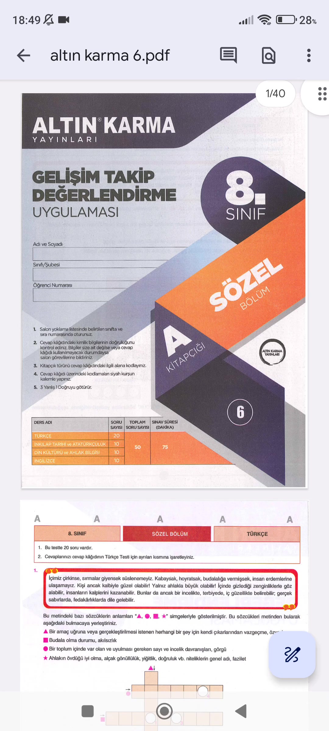 @Deneme sınavları