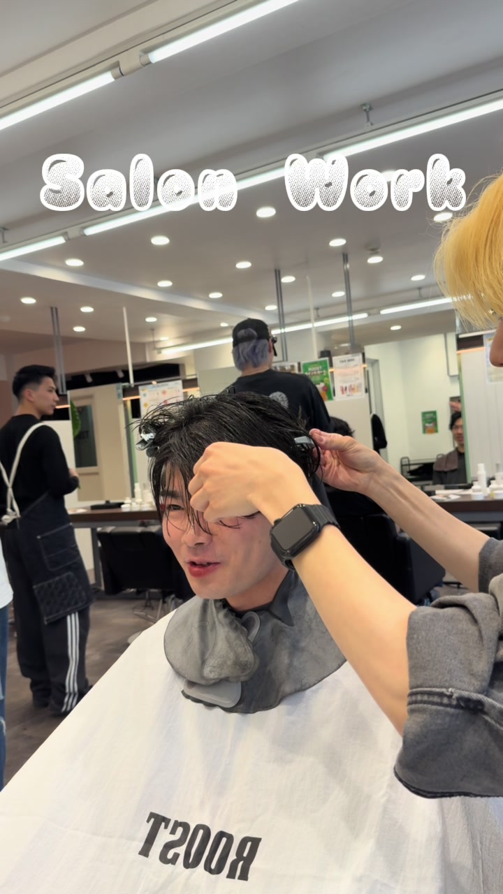 @ゆーま/京都美容師/センターパート/シャドウパーマ