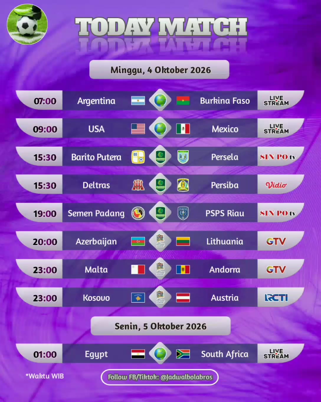 @Jadwal Bola Bros
