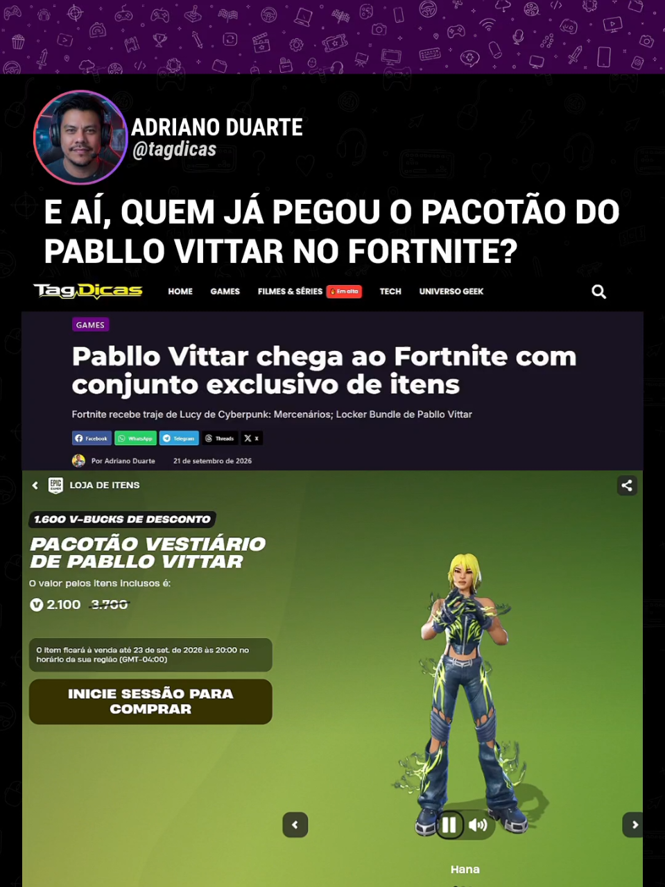 @Adriano Duarte I Tag Dicas