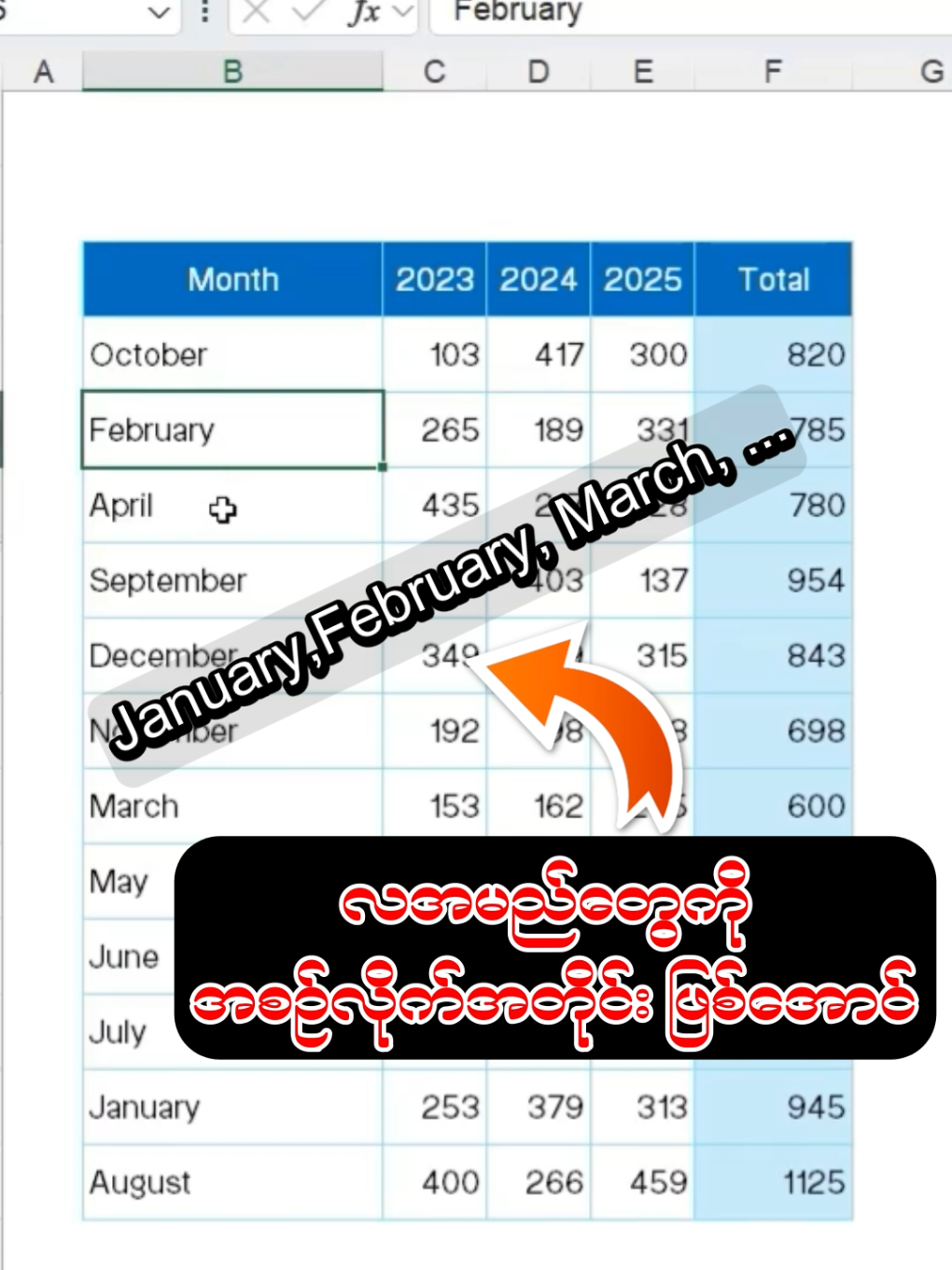 @Myanmar Excel Guide