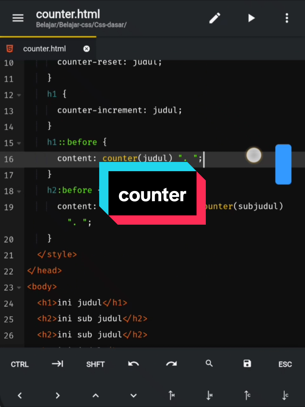 📄Deskripsi: CSS Counter itu fitur di | EL°ꦀ Coding (@bangello_)