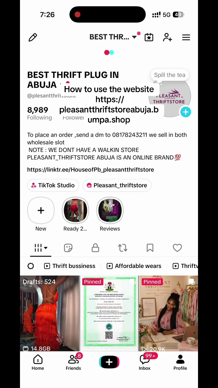 @BEST THRIFT PLUG IN ABUJA