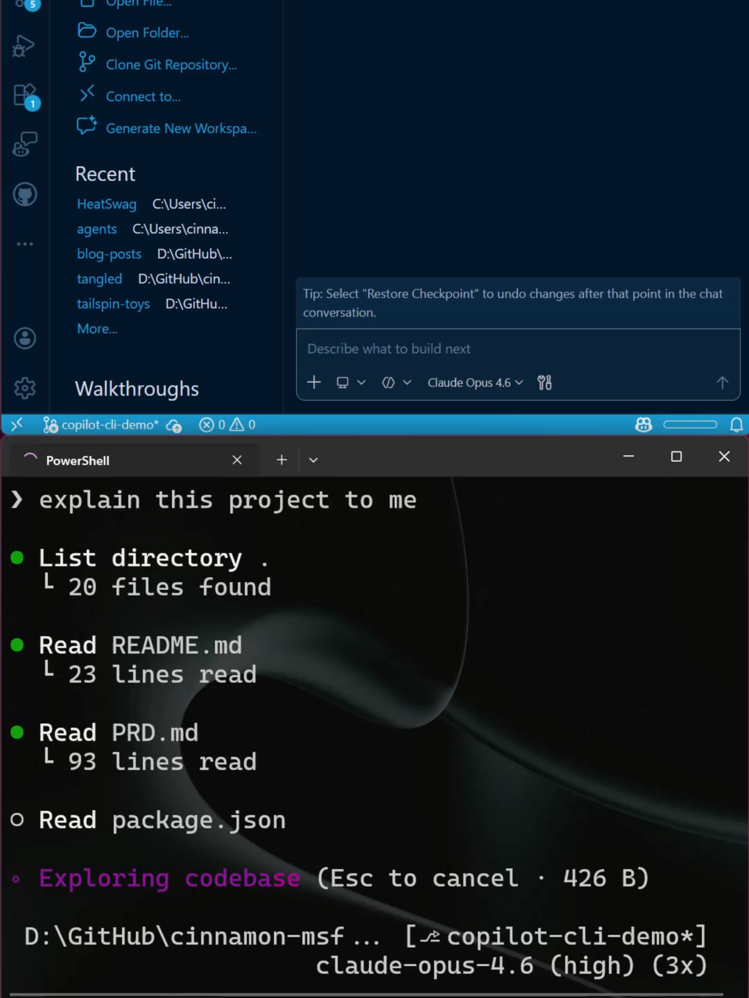 Copilot CLI in #vscode | Visual Studio Code (@vscode)
