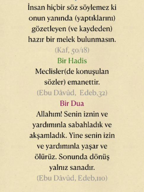 @Bir Ayet, Bir Hadis, Bir Dua
