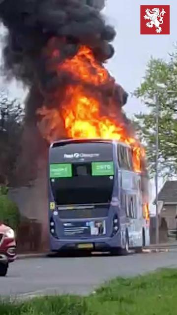 First Bus bursts into flames near | Daily Record (@scottishdailyrecord)