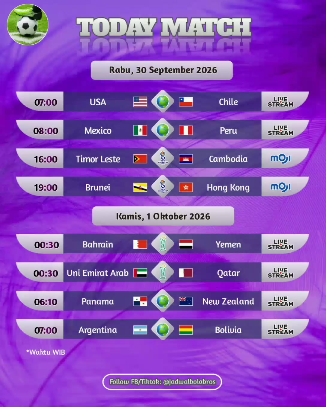 @Jadwal Bola Bros