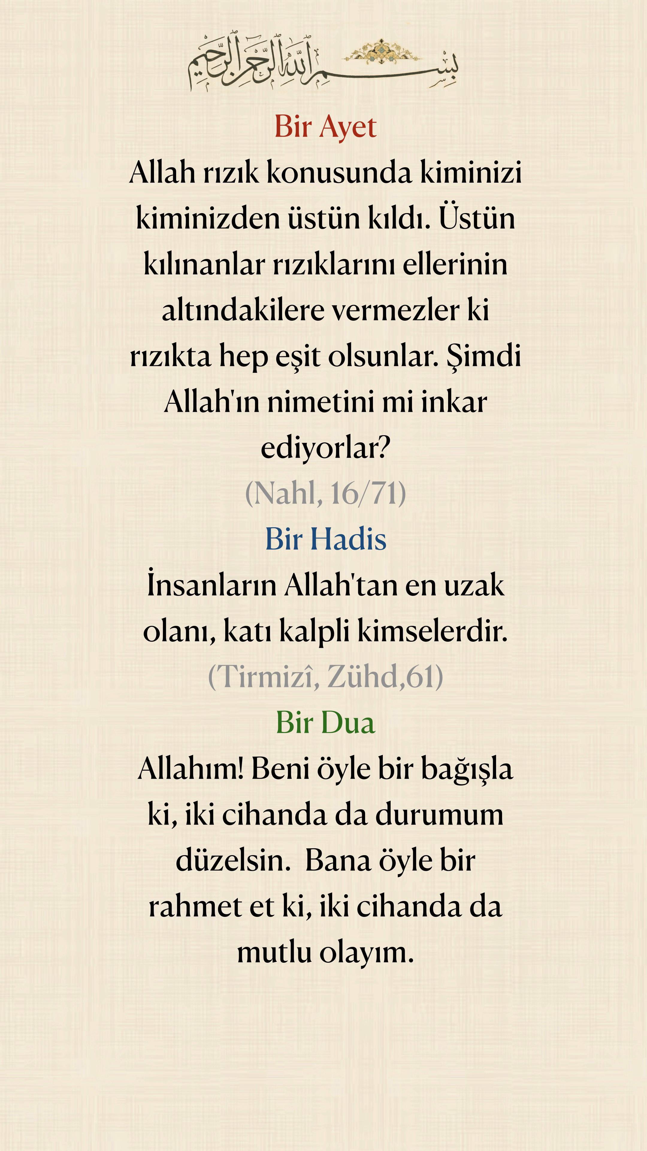 @Bir Ayet, Bir Hadis, Bir Dua