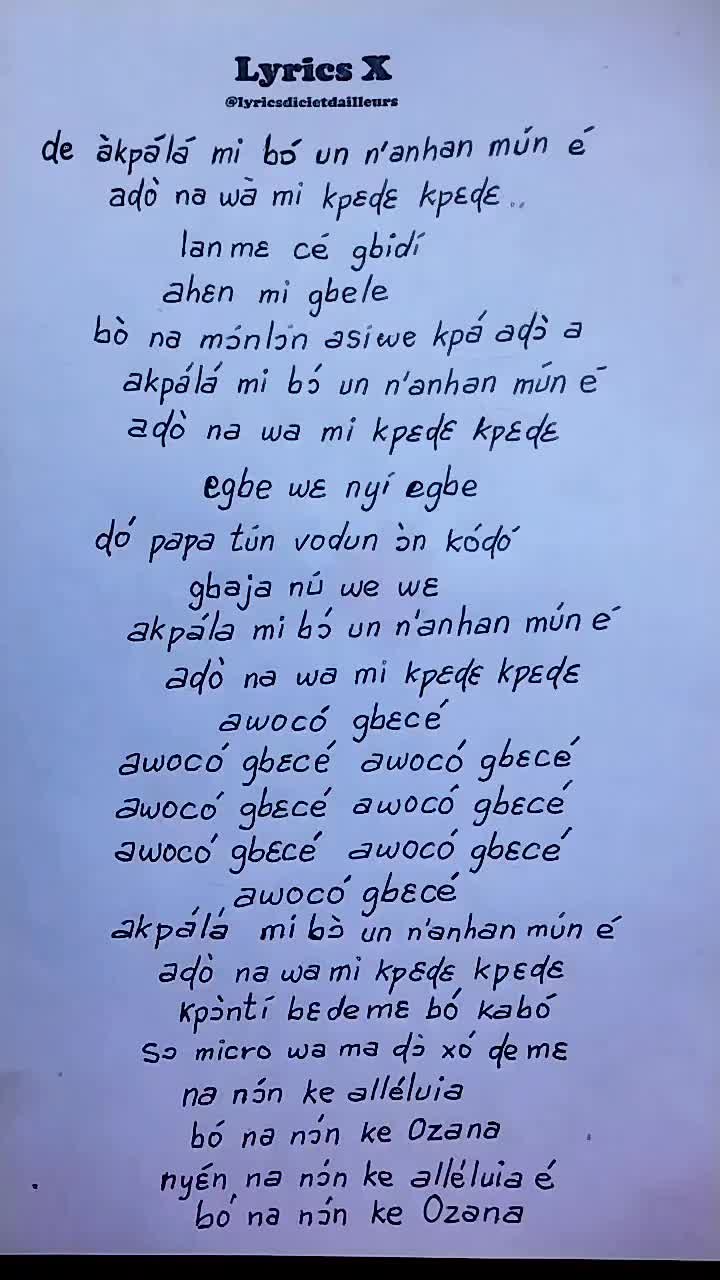 @Lyrics x