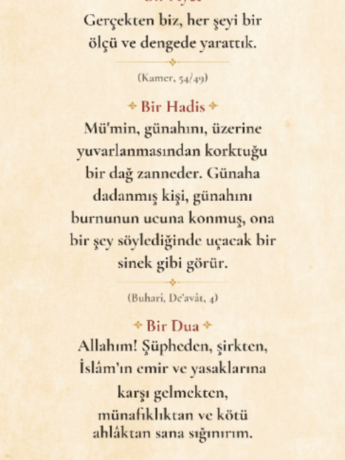@Bir Ayet, Bir Hadis, Bir Dua