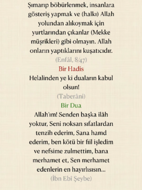 @Bir Ayet, Bir Hadis, Bir Dua
