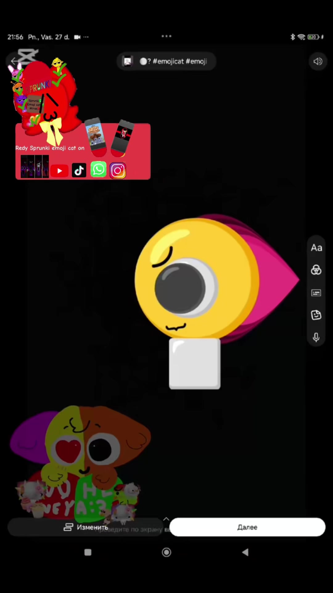 @Emoji cat red blue