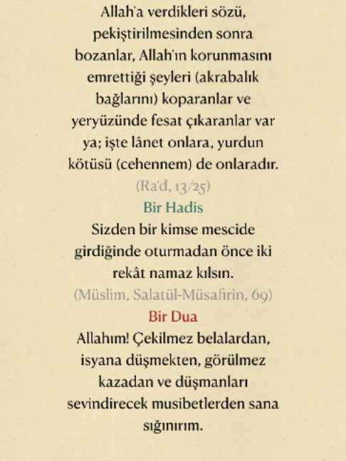 @Bir Ayet, Bir Hadis, Bir Dua