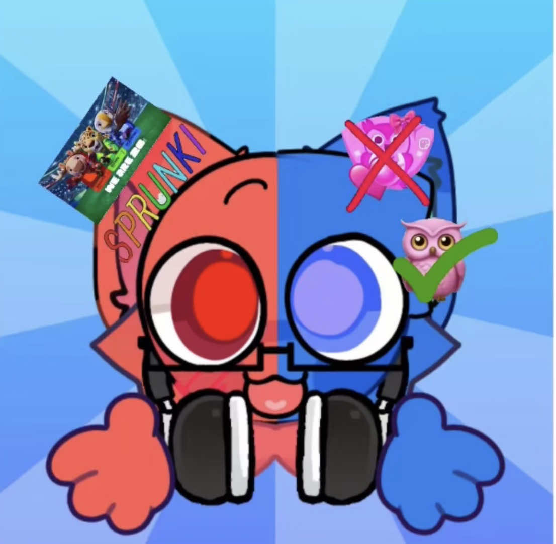 @Emoji cat red blue