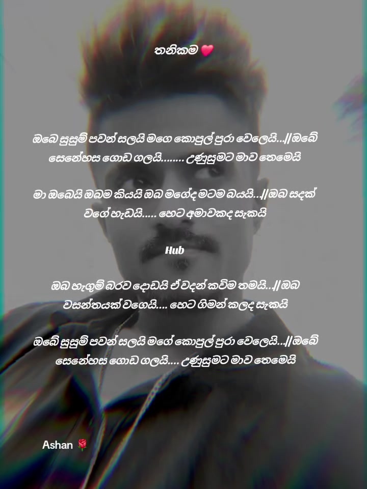 @🇱🇰🎤තනිකමේ🩸🎵🎤 විසේකාරයා🩸
