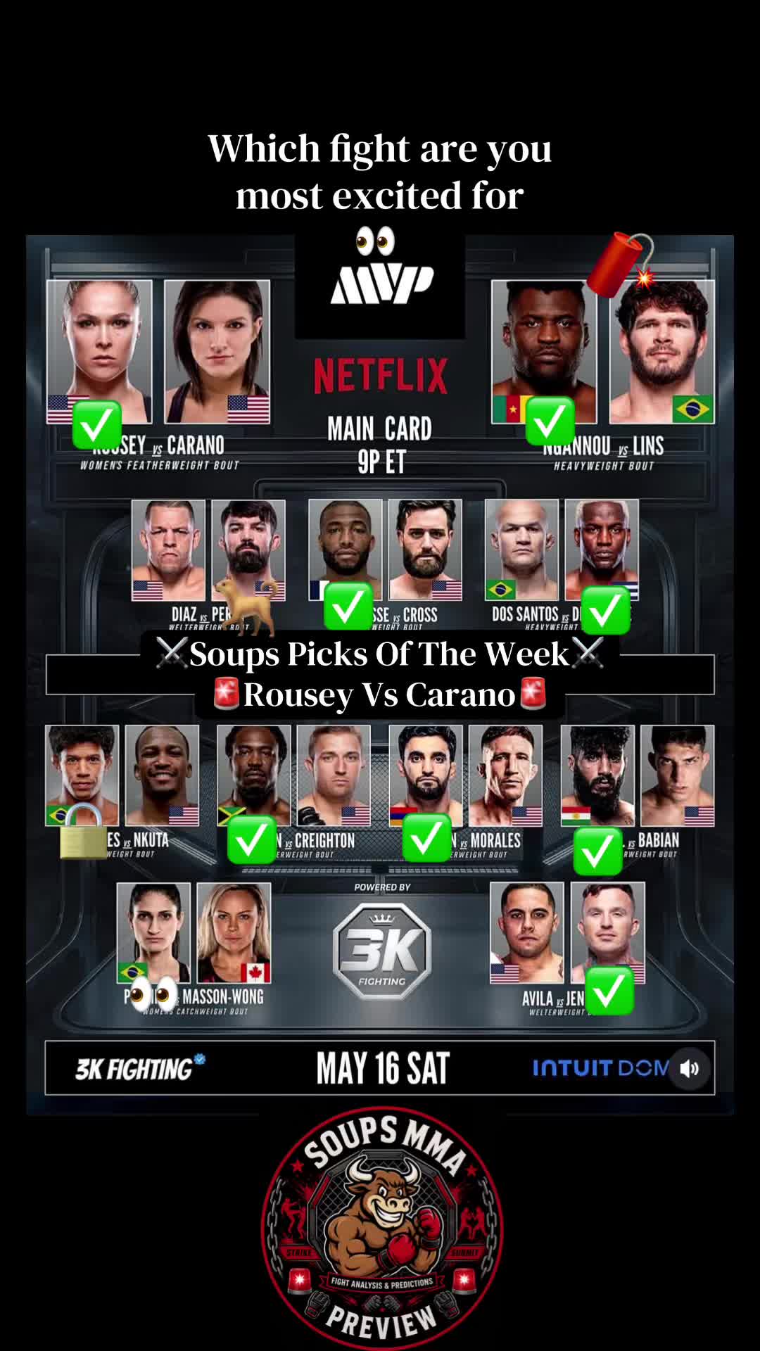 @⚔️ 🚨Soups MMA Preview 🚨⚔️