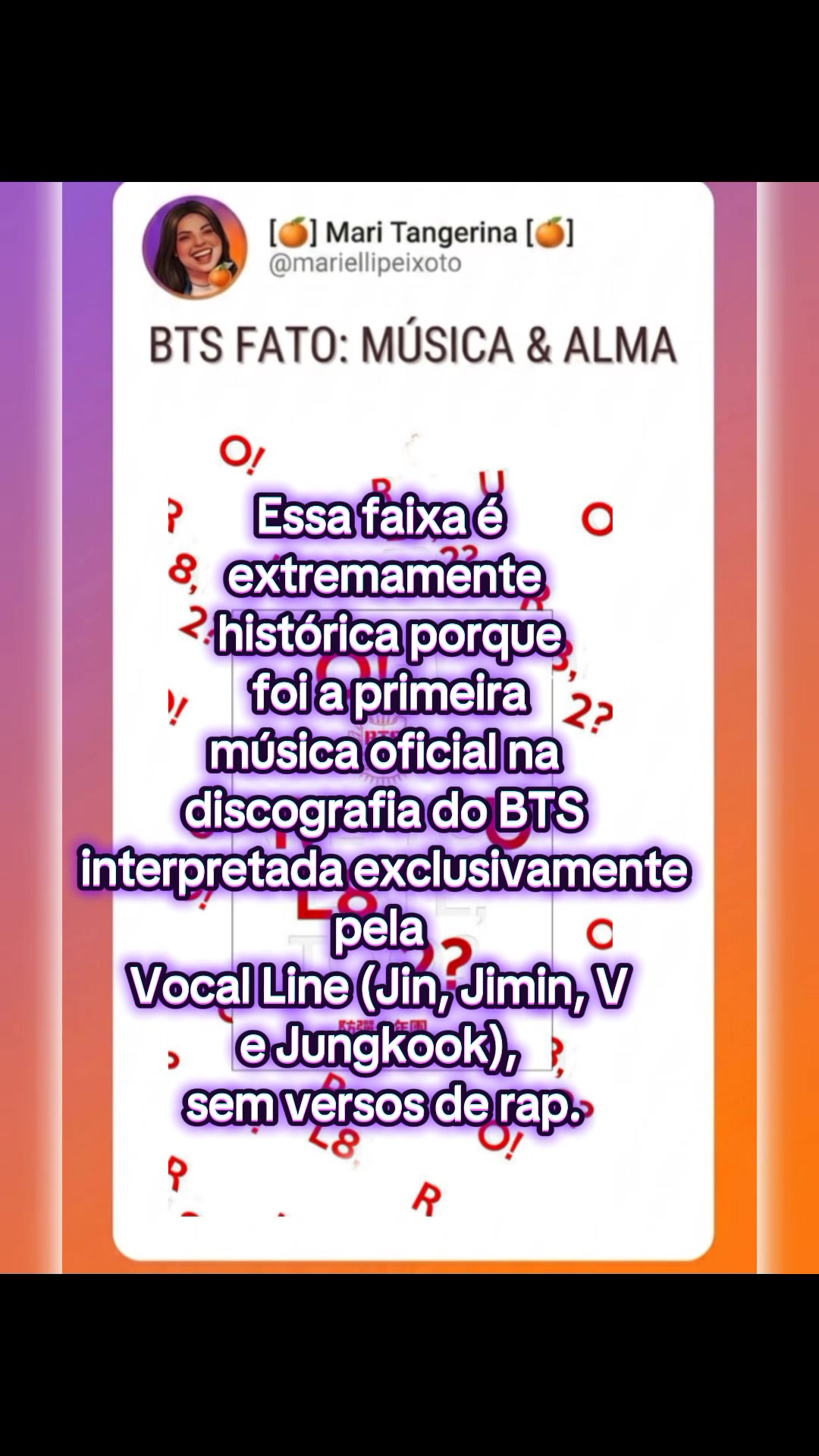 @Mari Tangerina Bts 🍊💜🎉