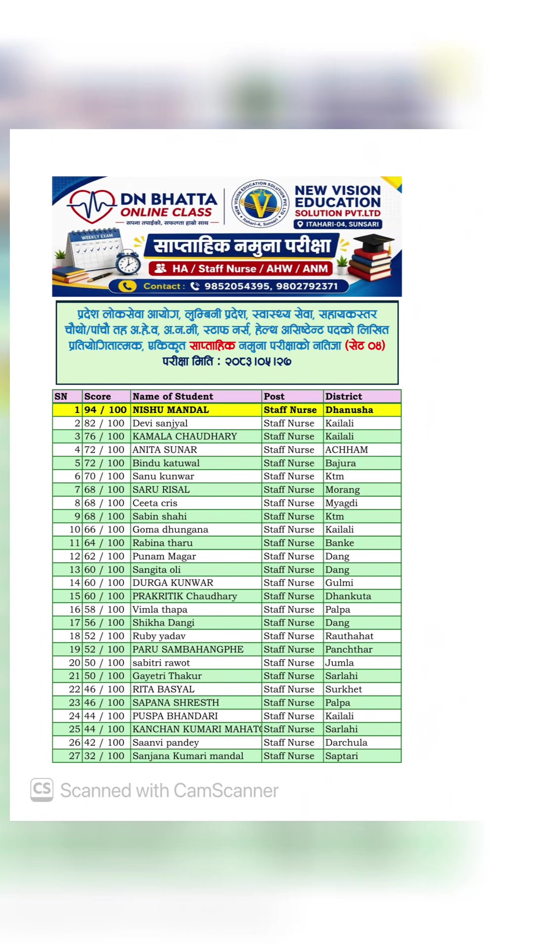@DN BHATTA ONLINE CLASS