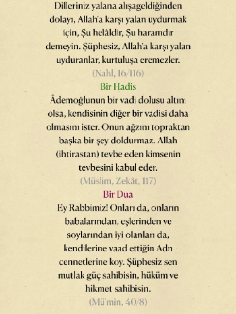@Bir Ayet, Bir Hadis, Bir Dua