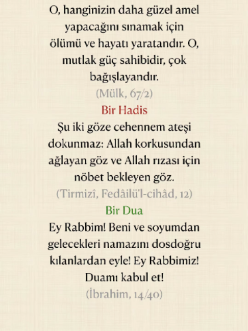 @Bir Ayet, Bir Hadis, Bir Dua