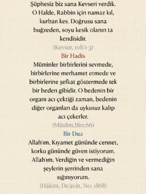 @Bir Ayet, Bir Hadis, Bir Dua