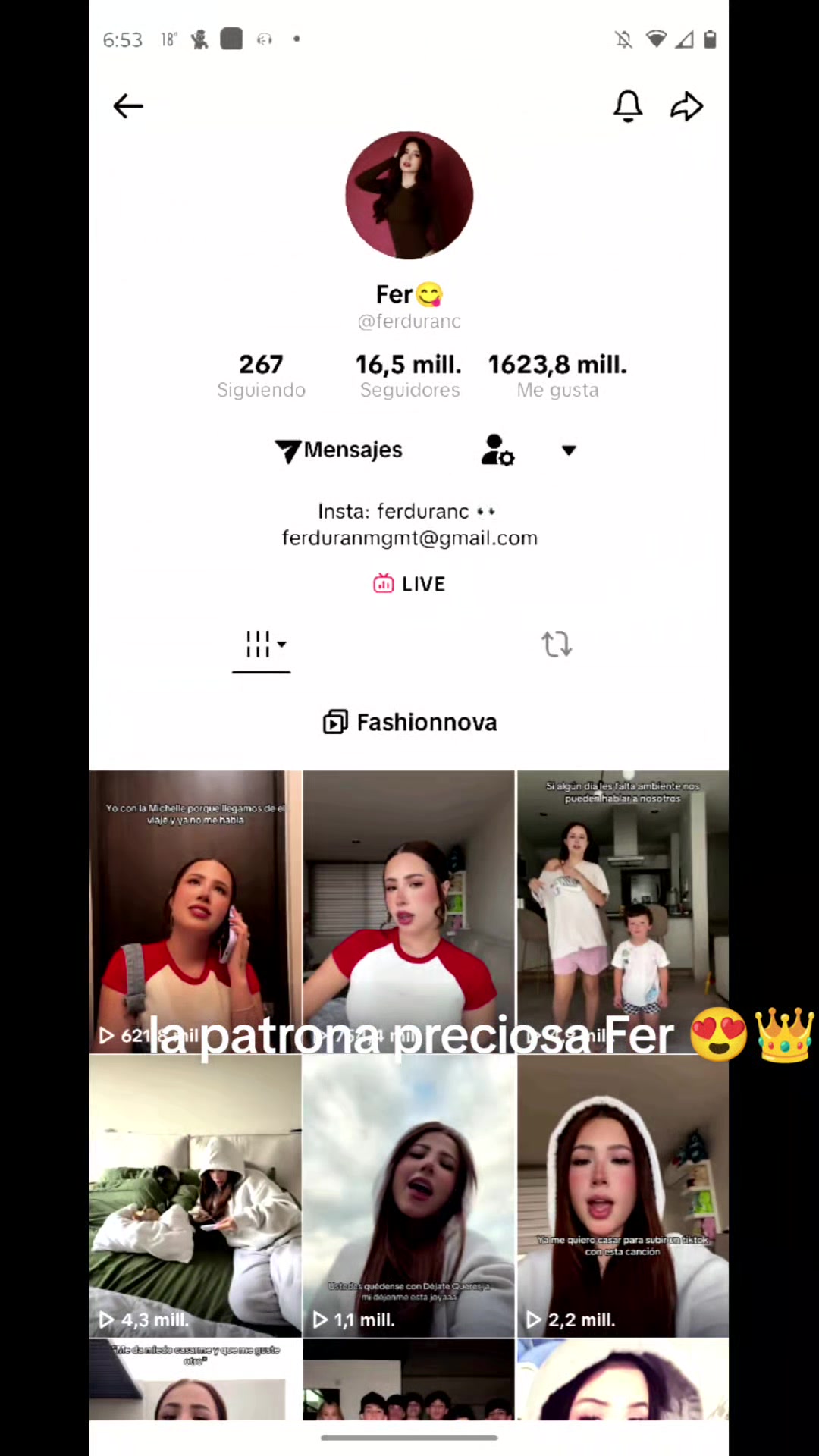 @la patrona preciosa Fer ๐๐