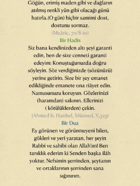 @Bir Ayet, Bir Hadis, Bir Dua
