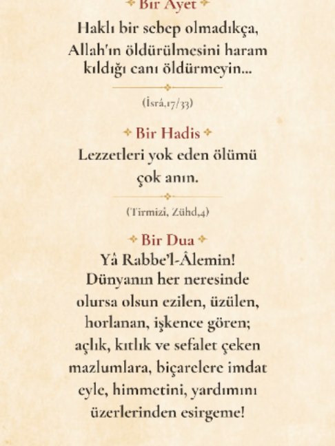 @Bir Ayet, Bir Hadis, Bir Dua