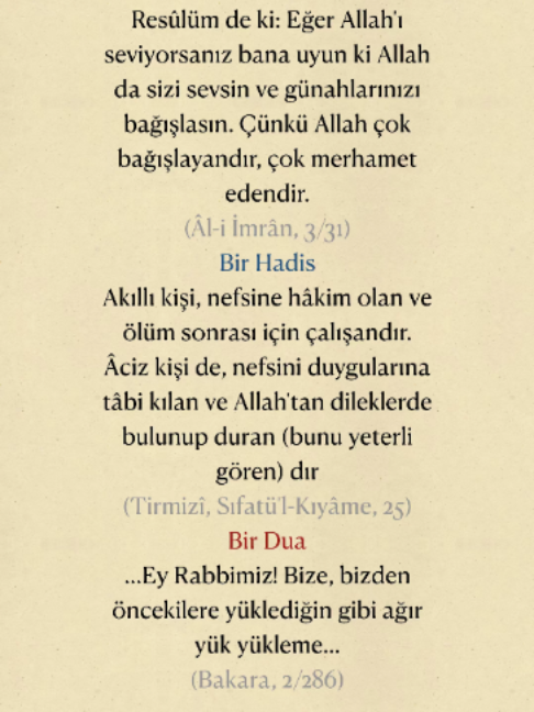 @Bir Ayet, Bir Hadis, Bir Dua