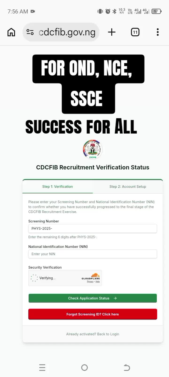 @N I S Recruitment Update
