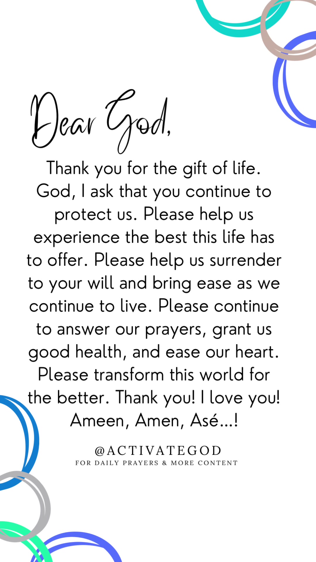@Activate God