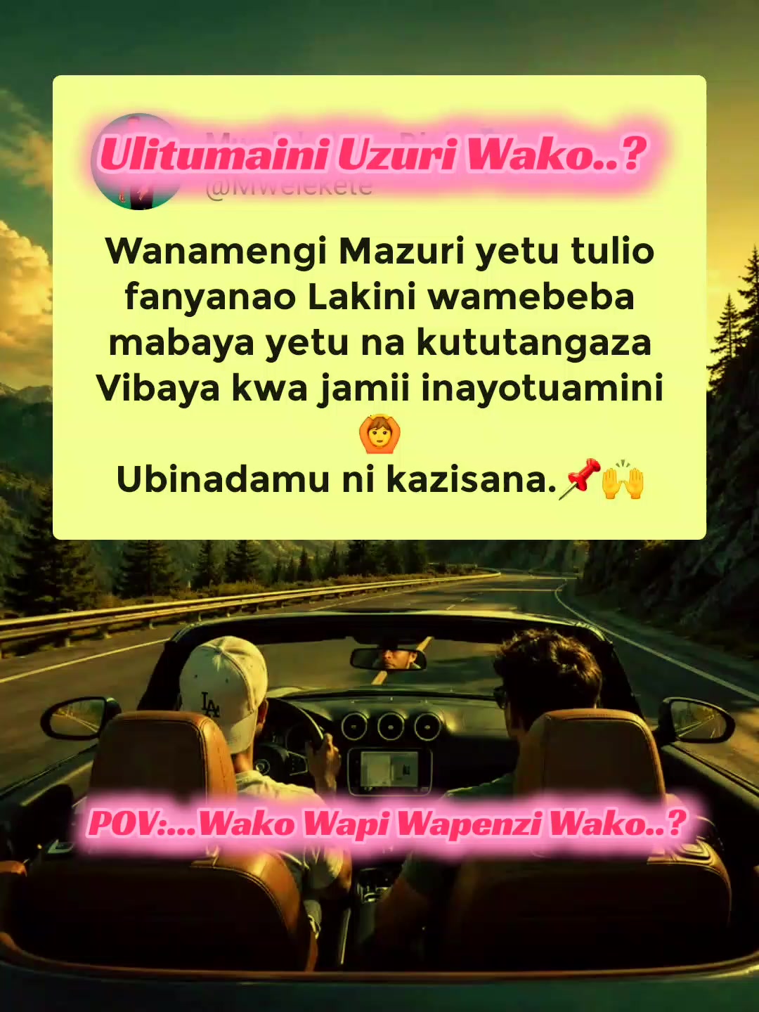 @Nasaha za Maishaᵒʳᵍ
