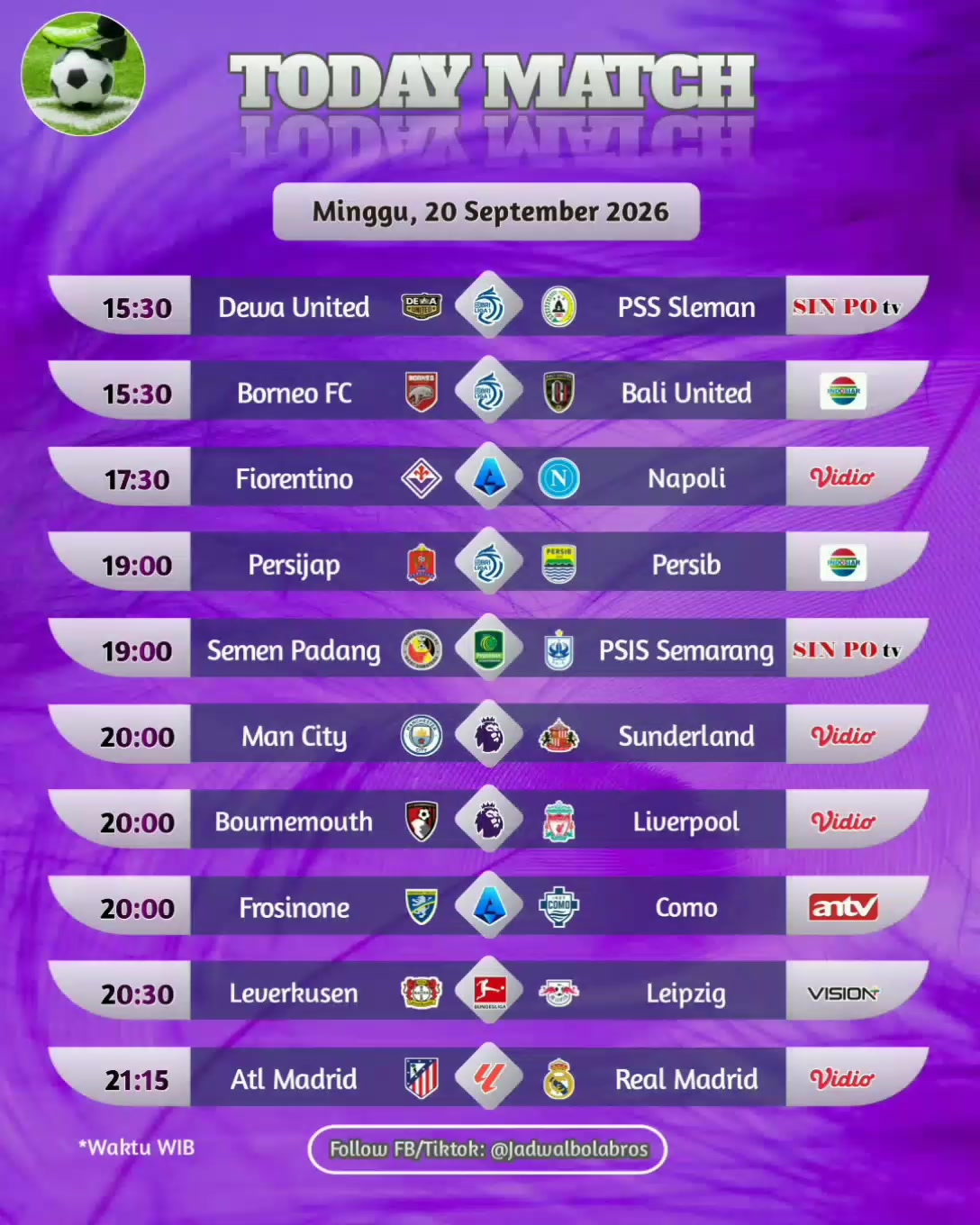 @Jadwal Bola Bros