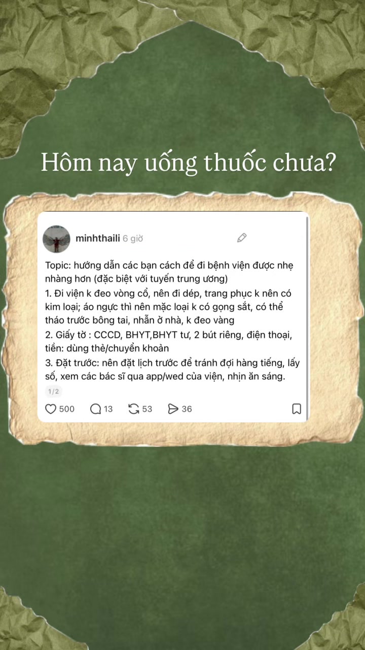 @Hôm nay uống thuốc chưa?