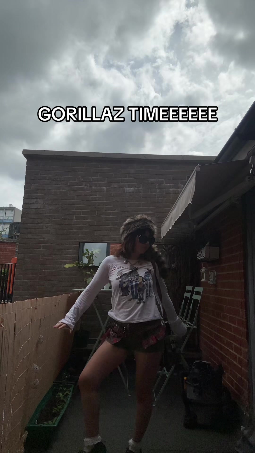 @girl with raccoon tail hat
