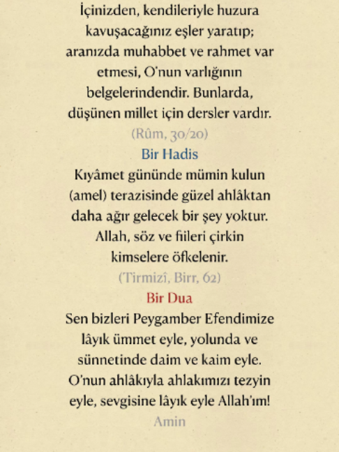 @Bir Ayet, Bir Hadis, Bir Dua