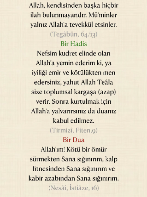 @Bir Ayet, Bir Hadis, Bir Dua
