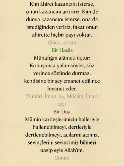@Bir Ayet, Bir Hadis, Bir Dua